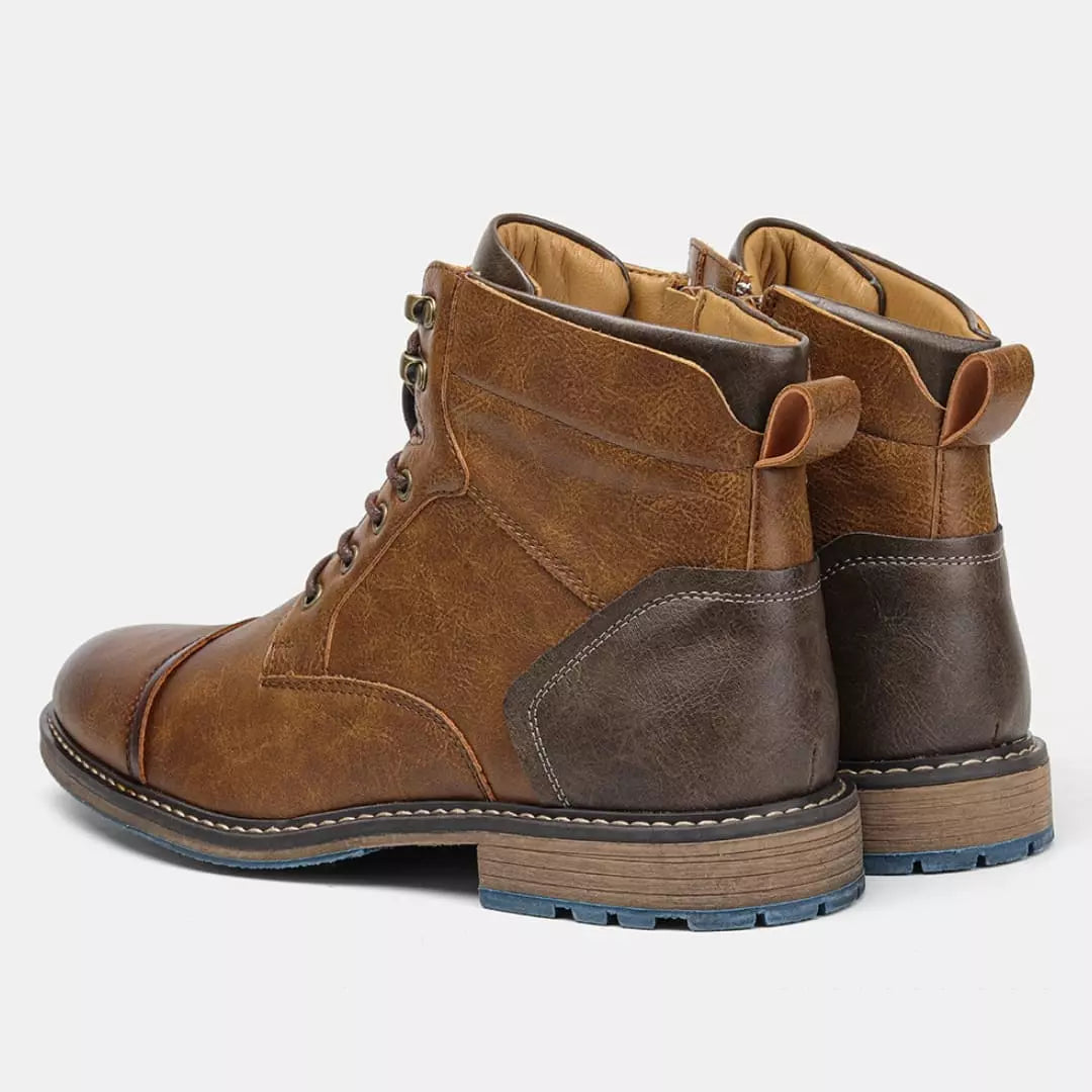 Bota Masculina Couro Casual Marrom Zíper Porte Masculino 3