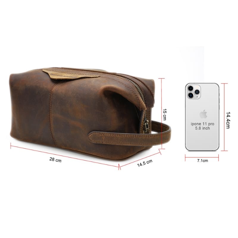 Necessaire Masculina Couro Retro MC1015 Porte Masculino 11