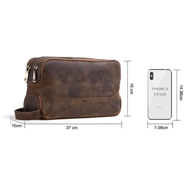 Necessaire Masculina Retro Couro MC1005 Porte Masculino 11