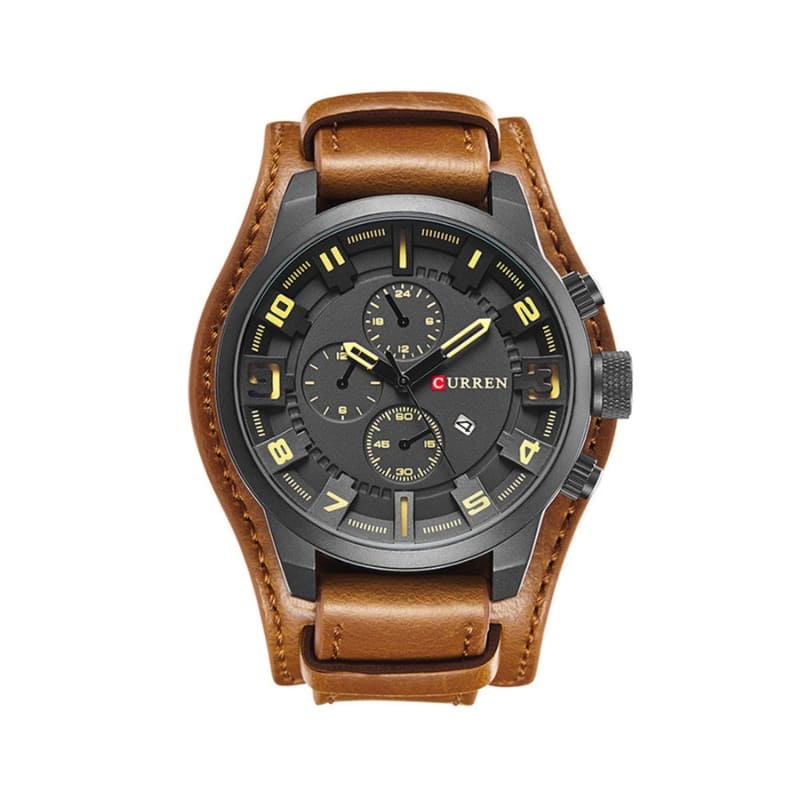 Relógio Masculino Casual Pulseira de Couro CN225 Porte Masculino 30